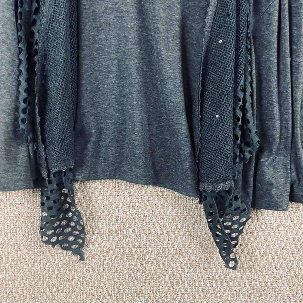 Ali Miles Tunic 1X All In One Gray Floral Draped Whimsigoth Mori Kei  T234 - Picture 5 of 14